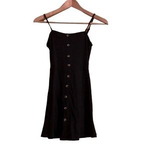 Urban Kids Soft Ribbed Black Dress, Size 7-8